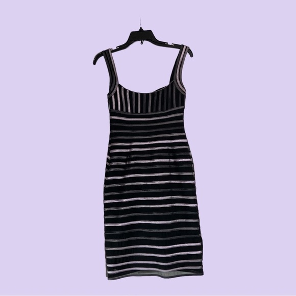 JS Collections Dresses & Skirts - JS Collections Black Silver Lavender Wide Strap Cocktail Mini Dress Size 2